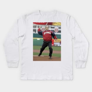 Bush As A Pitcher Kids Long Sleeve T-Shirt